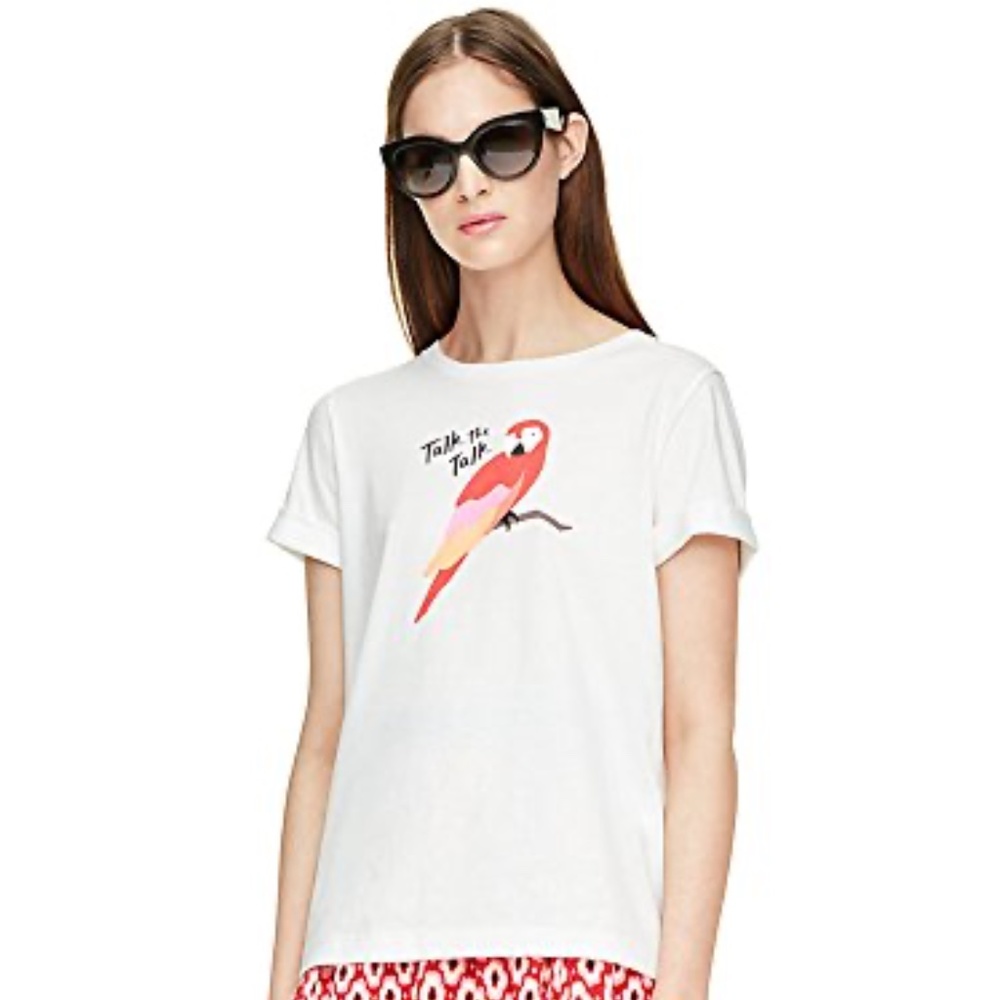 Kate Spade Broome Street Talk the Talk Parrot Tee XS